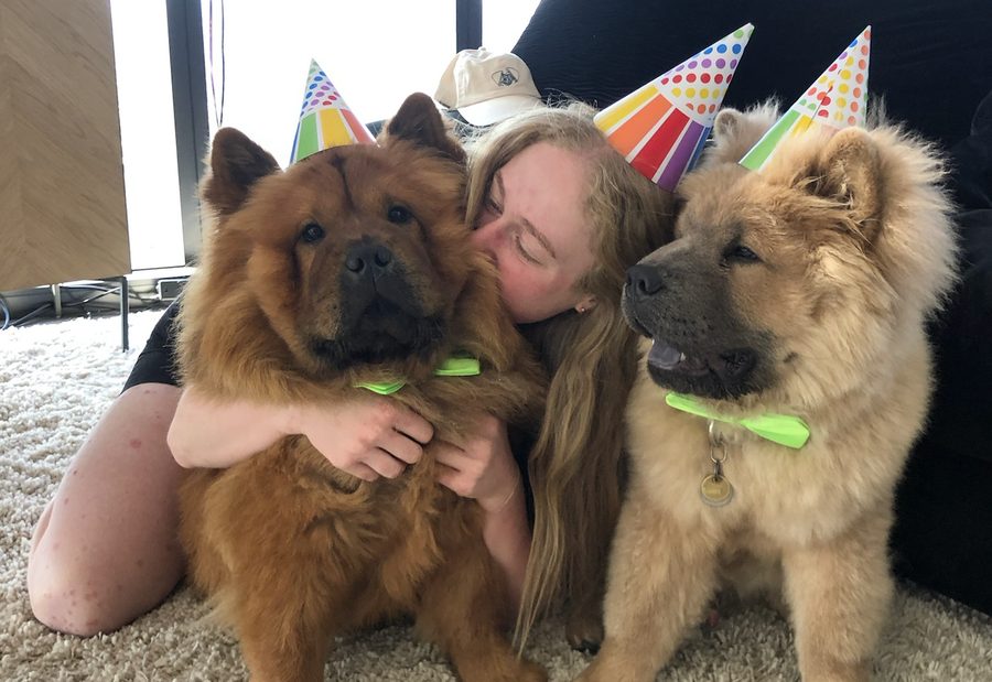 Ellie with a dog