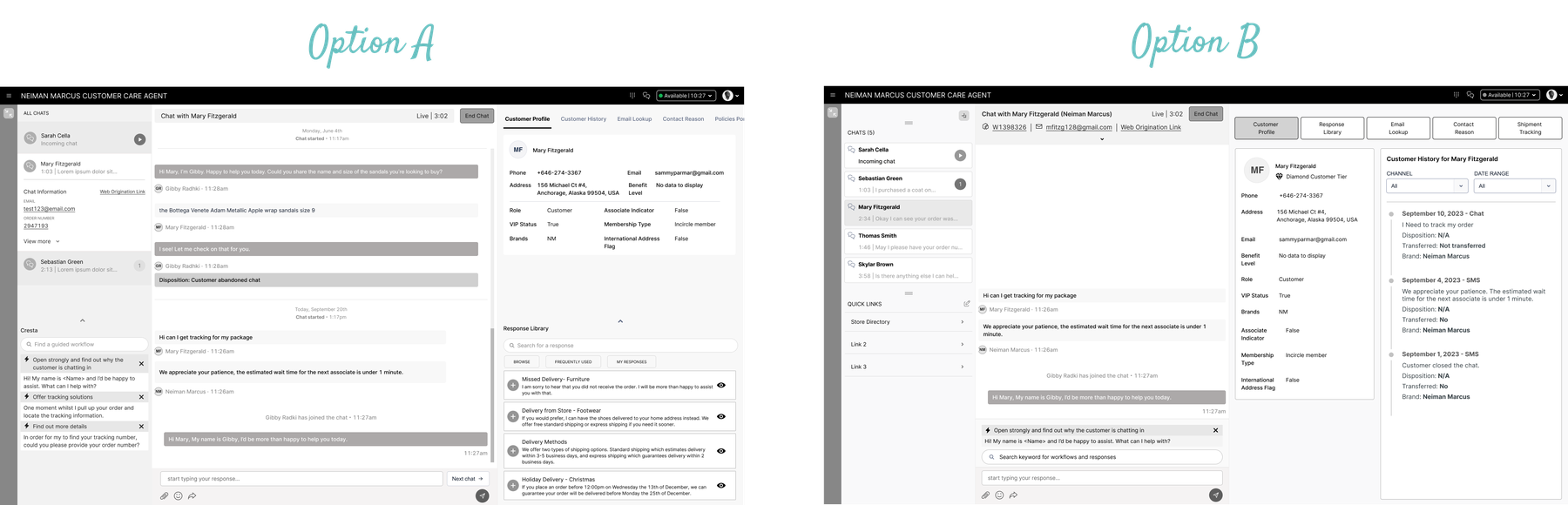Low-fidelity wireframes